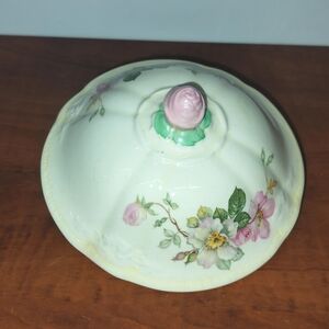 5" Vintage Taylor Smith & Taylor China  Wild Briar Rose Vegetable Dish LID